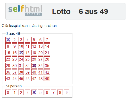 Lotto mit CSS