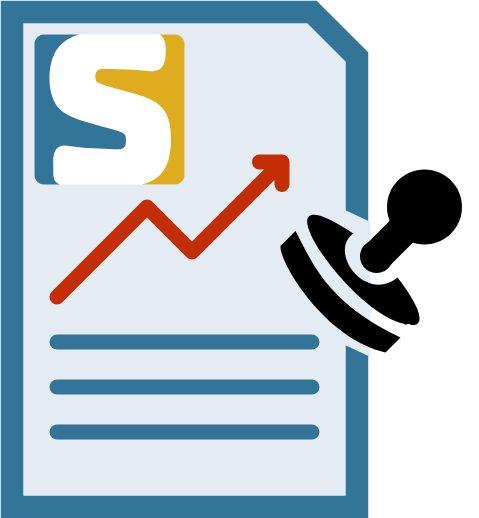 Finanzbericht mit Stempel